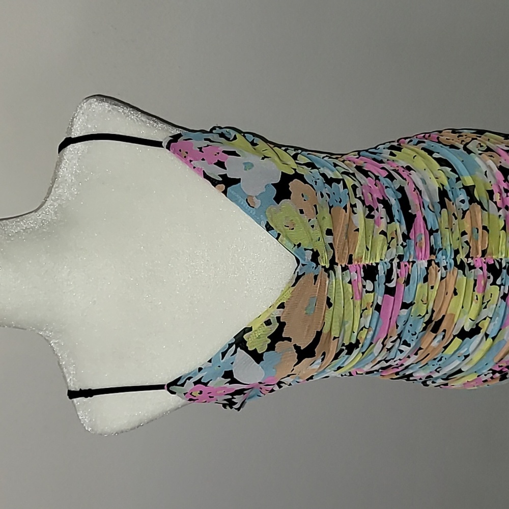 ARFM Ruched Mesh Midi Slipdress in Sky Floral Size Large NWT - Picture 4 of 15